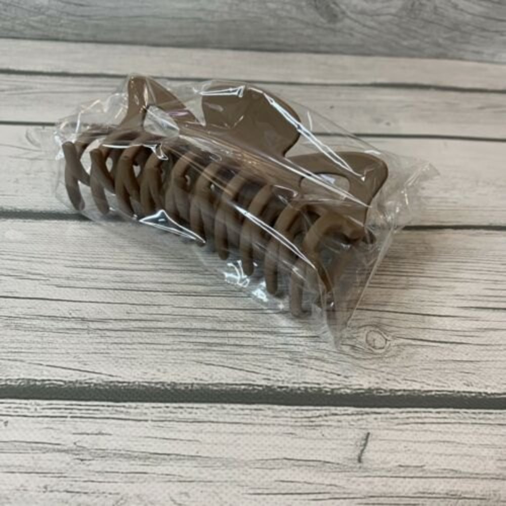Hair Claw Clip X Large 5” Mocha Brown Matte Healthy Hair 90’s Crab Clip No Slip